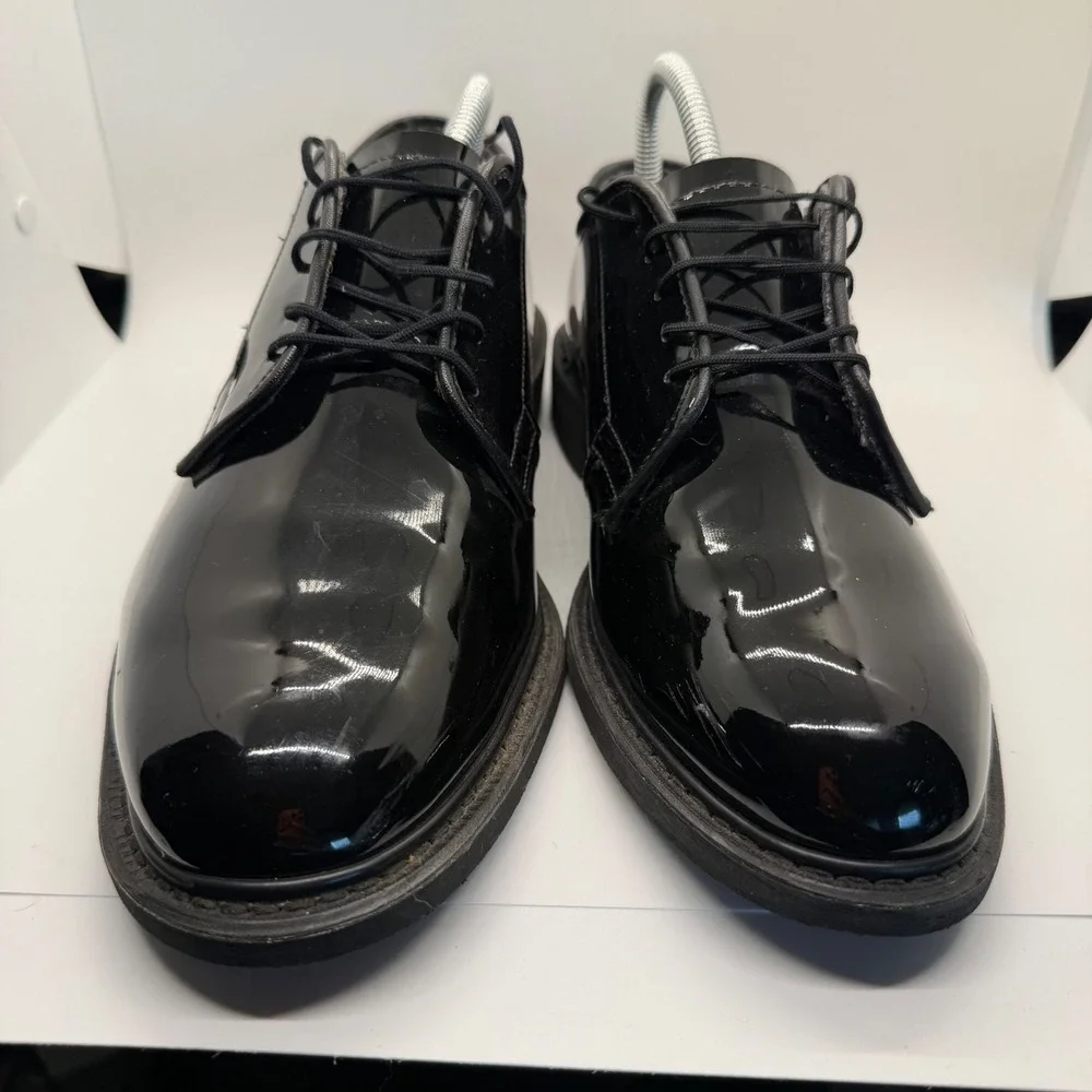 Altama Men Black Patent Leather Military Dress Shoes Oxford 8 D 8430-01-434-6114